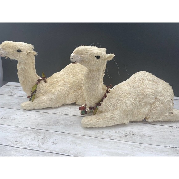 Trademark Exclusive Large Pair Decorative Nativity SITTING Lamas/Camels 11x16" - Picture 9 of 12